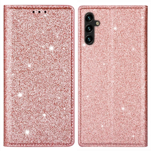 Glitter-lompakkokotelo Samsung Galaxy A15 - ruusukulta