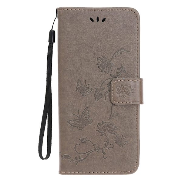 Läderfodral Fjärilar iPhone 13 Mini Grå