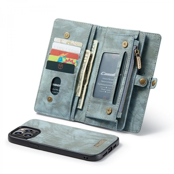 CaseMe Multi-Slot 2 i 1 Pungetui iPhone 13 Pro Max Blå