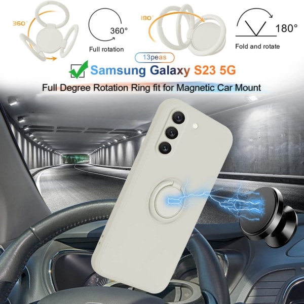 Samsung Galaxy S23 Skal Med Ringhållare Ljusgrå