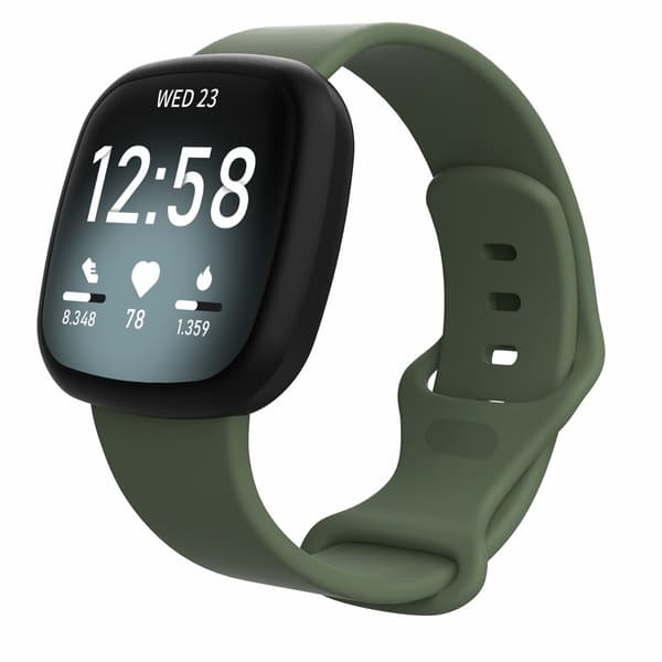 Fitbit Versa 3/Sense -tummanvihreä silikoniranneke