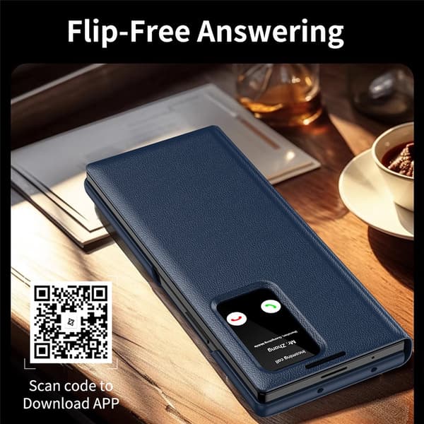 Läderfodral Smart View Samsung Galaxy Z Fold 7 Blå