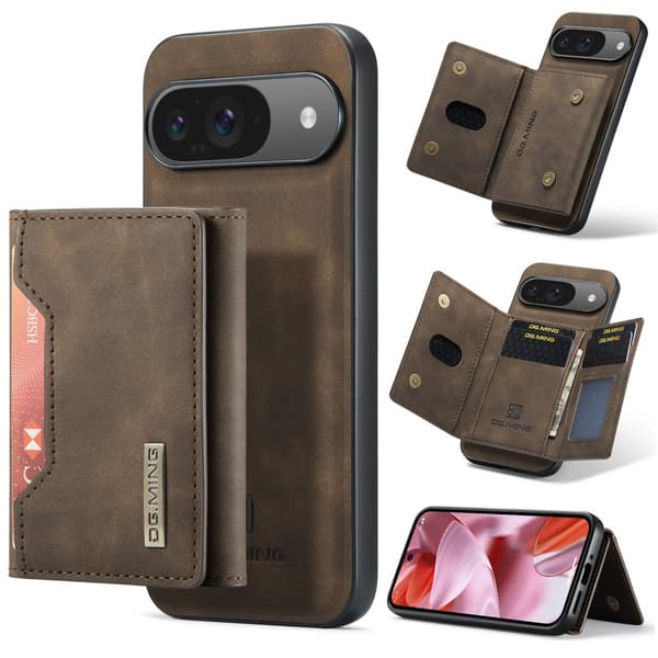 DG.MING Magnetisk Kortlomme Etui Google Pixel 9 Pro Brun