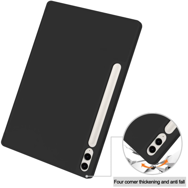Samsung Galaxy Tab S9 FE Plus Etui Tri-Fold Med Pen Holder Sv