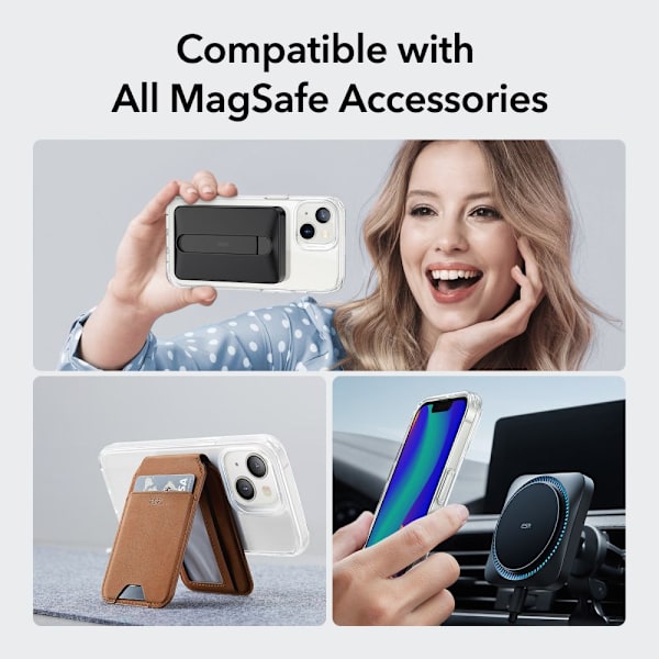 ESR Ch Halolock MagSafe -kuori iPhone 14 läpinäkyvä