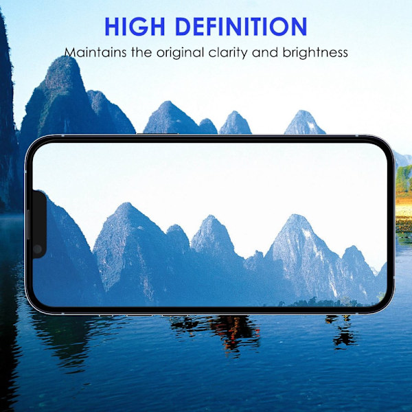 Kattava karkaistu lasi näytönsuoja iPhone 14 Pro Max musta