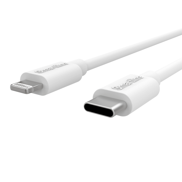 Smartline Lightning-kaapeli USB-C:hen 3A 2m Valkoinen