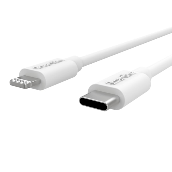 Smartline Lightning Kabel Til USB-C 3A 2m Hvid