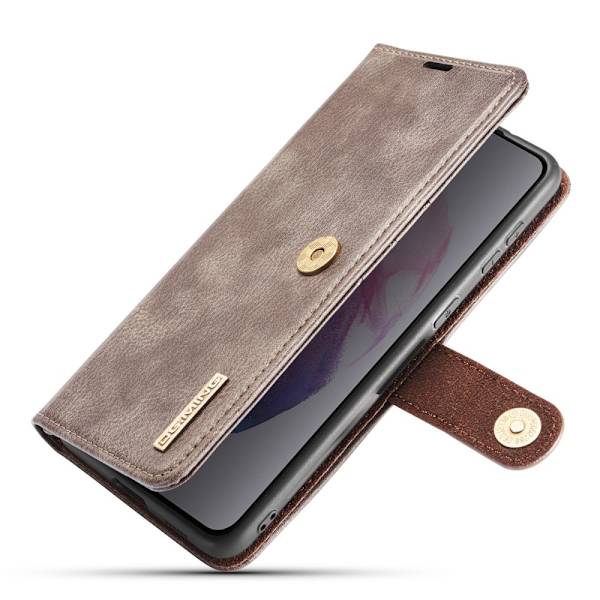 DG.MING 2-in-1 Magnet Wallet Samsung Galaxy S21 Brown