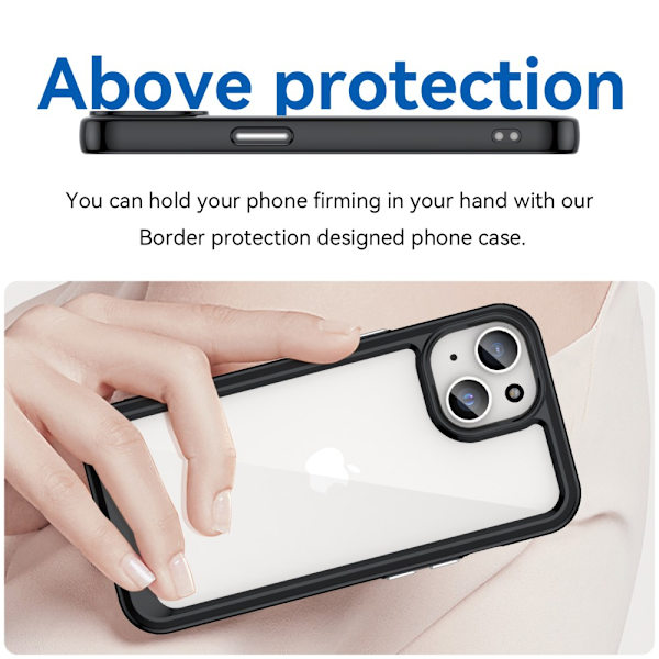 Hybrid Edge Case iPhone 15 Plus Musta