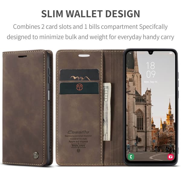 CaseMe Slim Plånboksfodral Samsung Galaxy A16 Brun