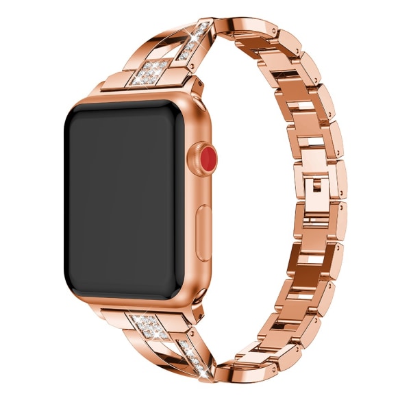 Rhinestone Kristallarmband Apple Watch 45mm Series 9 Roséguld