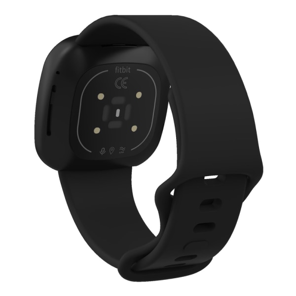 Silikonerem til Fitbit Versa 4/Sense 2 Sort (S)