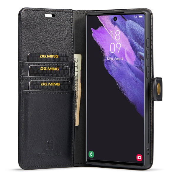 DG.MING 2-in-1 Magnet Wallet Samsung Galaxy S23 Ultra Black