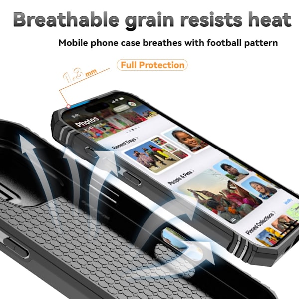 Hybridskal iPhone 16 Pro Max Ring + Kamerabeskyttelse Sort