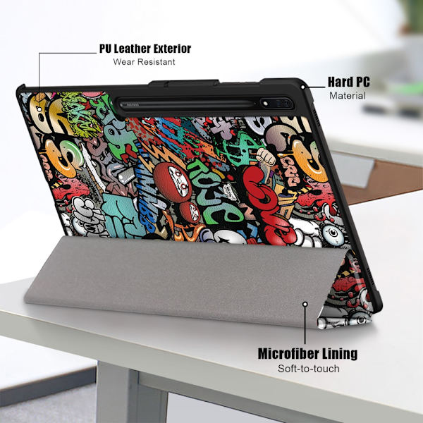 Samsung Galaxy Tab S9 Ultra Etui Tri-fold Graffiti