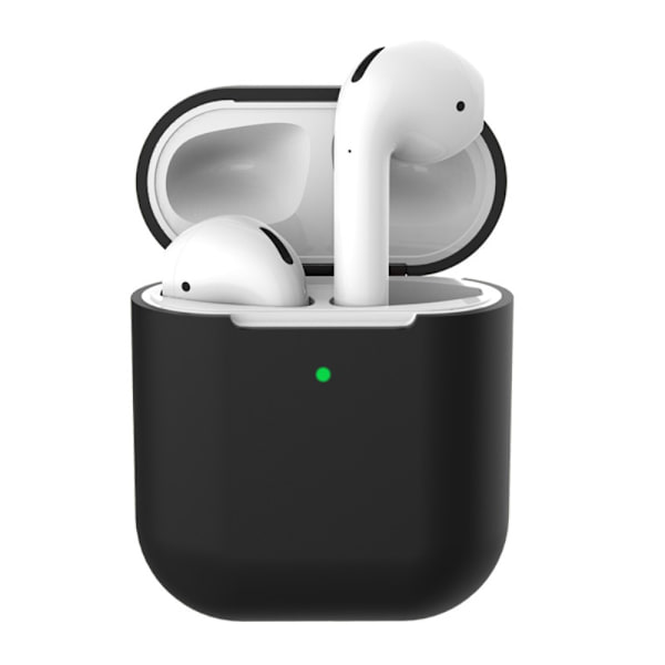 Silikonecover Apple AirPods Trådløs Opladningsetui Sort