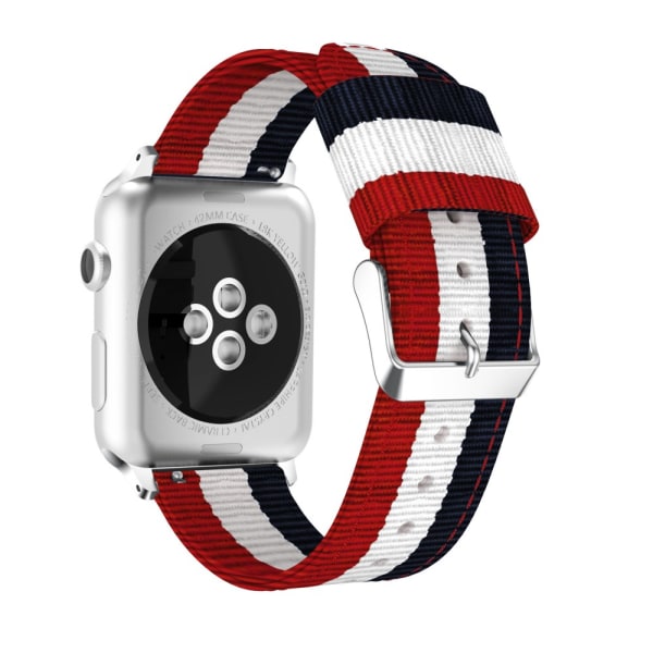 Nylonranneke Apple Watch 42/44/45 mm Sininen/Valkoinen/Punainen