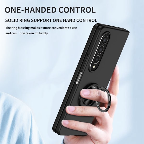 Samsung Galaxy Z Fold 4 Cover med Magnetisk Ringholder Sort