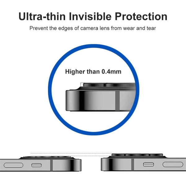 Hat Prince Lens Protection Hærdet Glas iPhone 15 Pro/15 Pro Max Grå