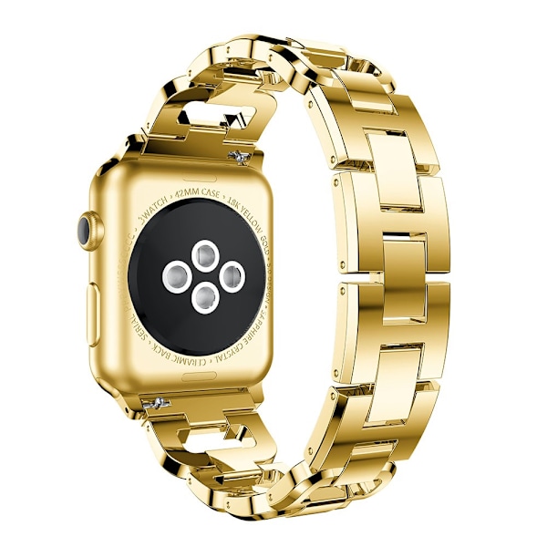 Rhinestone Metal Armbånd Apple Watch Series 10 42mm Guld