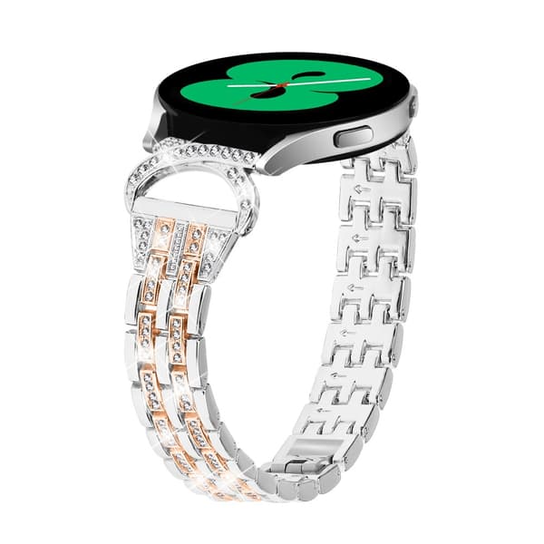 Dual Rhinestone Armband Samsung Galaxy Watch FE Silver/Roséguld