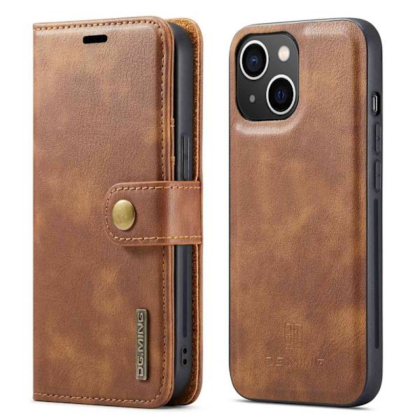 DG.MING 2-i-1 Magnet Pung iPhone 14 Cognac