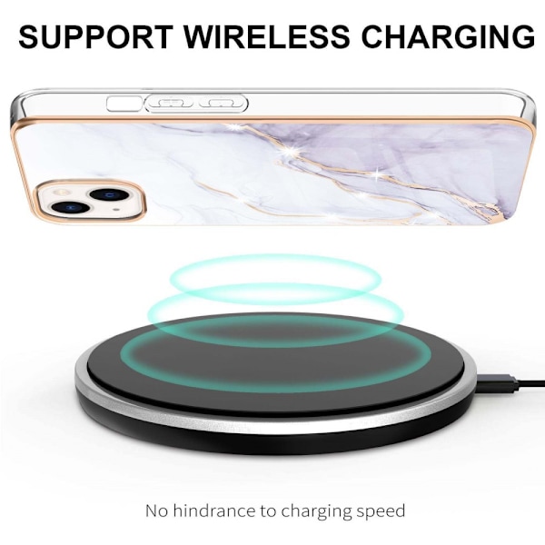 TPU Skal iPhone 15 Vit Marmor