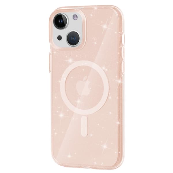 Glitter MagSafe Skal iPhone 15 Transparent Guld