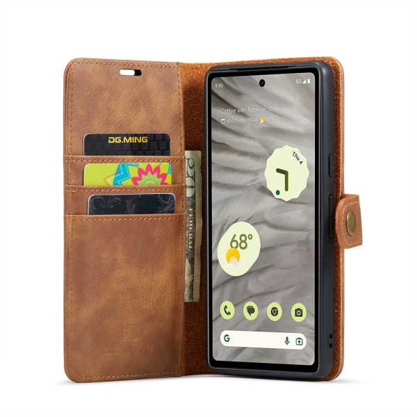DG.MING 2-in-1 Magnet Plånbok Google Pixel 8a Cognac