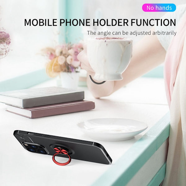 Etui med Ringholder til iPhone 14 Pro Max Sort