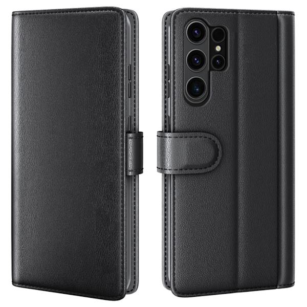 Ægte lædercover Samsung Galaxy S24 Ultra Sort