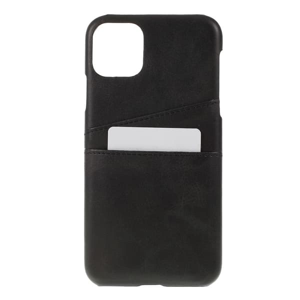 Nahkakuori korttipaikalla iPhone 11 Pro Max Musta