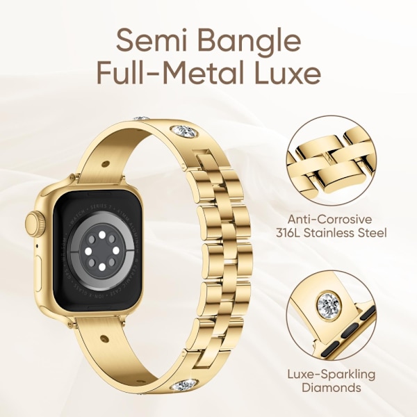 Bangle Bracelet Apple Watch 41mm Series 9 Cross Roséguld