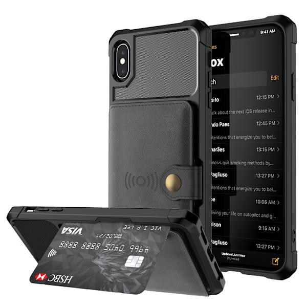 Moni korttipaikka kotelo iPhone XS Max Musta