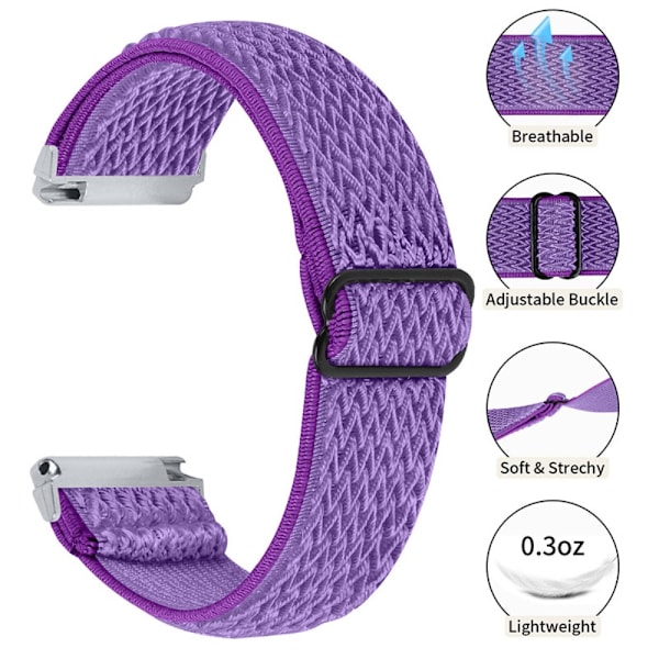 Vävd Nylonarmband Fitbit Versa/Versa 2 Lila