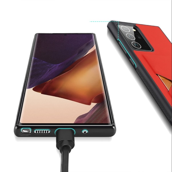Dux Ducis PoCard Kortfack Skal Galaxy Note 20 Ultra Röd