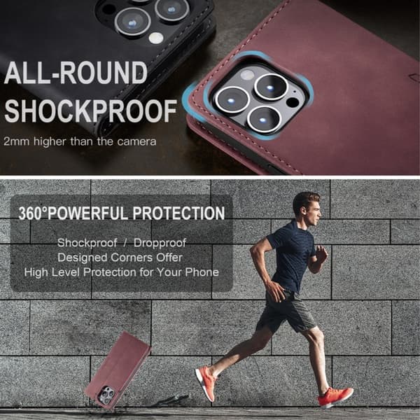 CaseMe Slim Lompakkokotelo iPhone 14 Pro Max Punainen