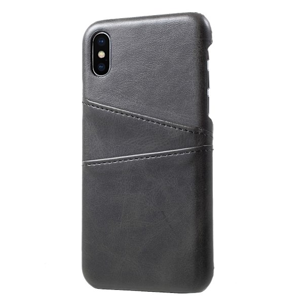 Kortholder Læderskal iPhone X/XS Sort