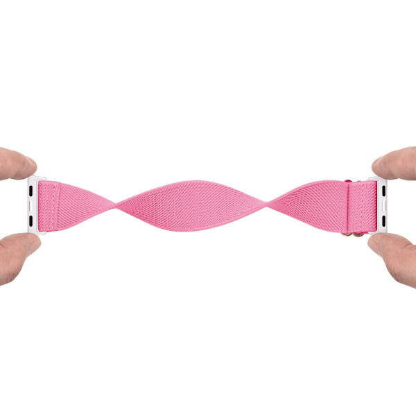 Elastinen Nylon-ranneke Apple Watch Series 10 46mm Vaaleanpunainen