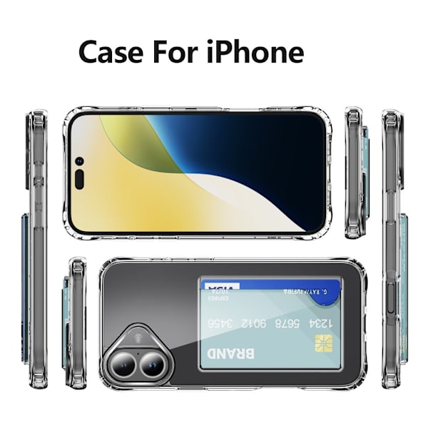 Korttikotelo iPhone 16 Plus Läpinäkyvä