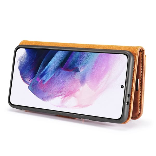 DG.MING 2-i-1 Magnetplånbok Samsung Galaxy S21 Plus Cognac
