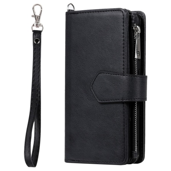 Zipper Magnet Leather Wallet Samsung Galaxy S20 Svart