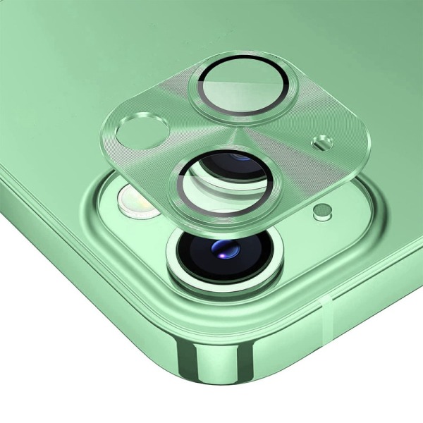 Hat Prince Kamerabeskyttelse Aluminium iPhone 15/iPhone 15 Plus Grøn