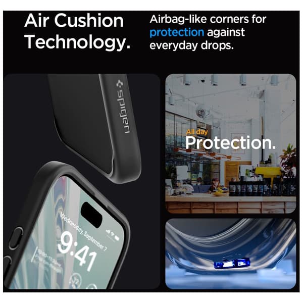 Spigen iPhone 15 Pro Max -kuori Ultra Hybrid Matte Black