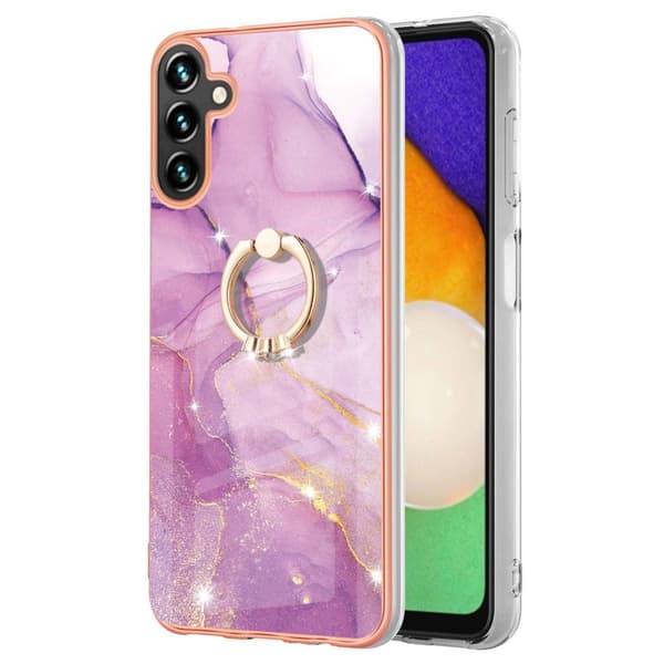 Etui med Ringholder til Samsung Galaxy A34 Rosa Marmor