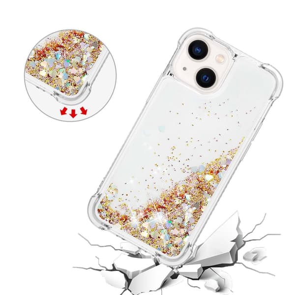 Glitter Bling TPU Skal iPhone 14 Guld