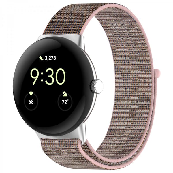 Google Pixel Watch 2:n nailonranneke, vaaleanpunainen