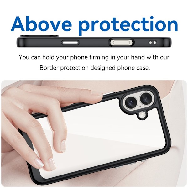 Hybrid Edge Case iPhone 16 Musta