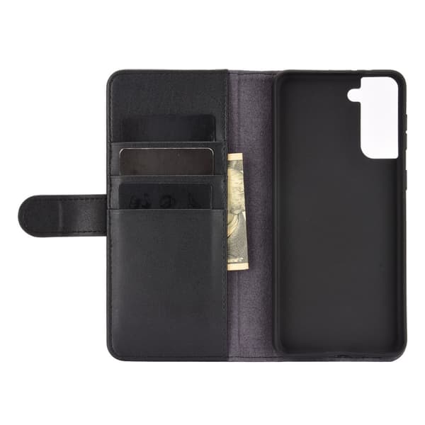 Ægte lædercover Samsung Galaxy S21 Sort